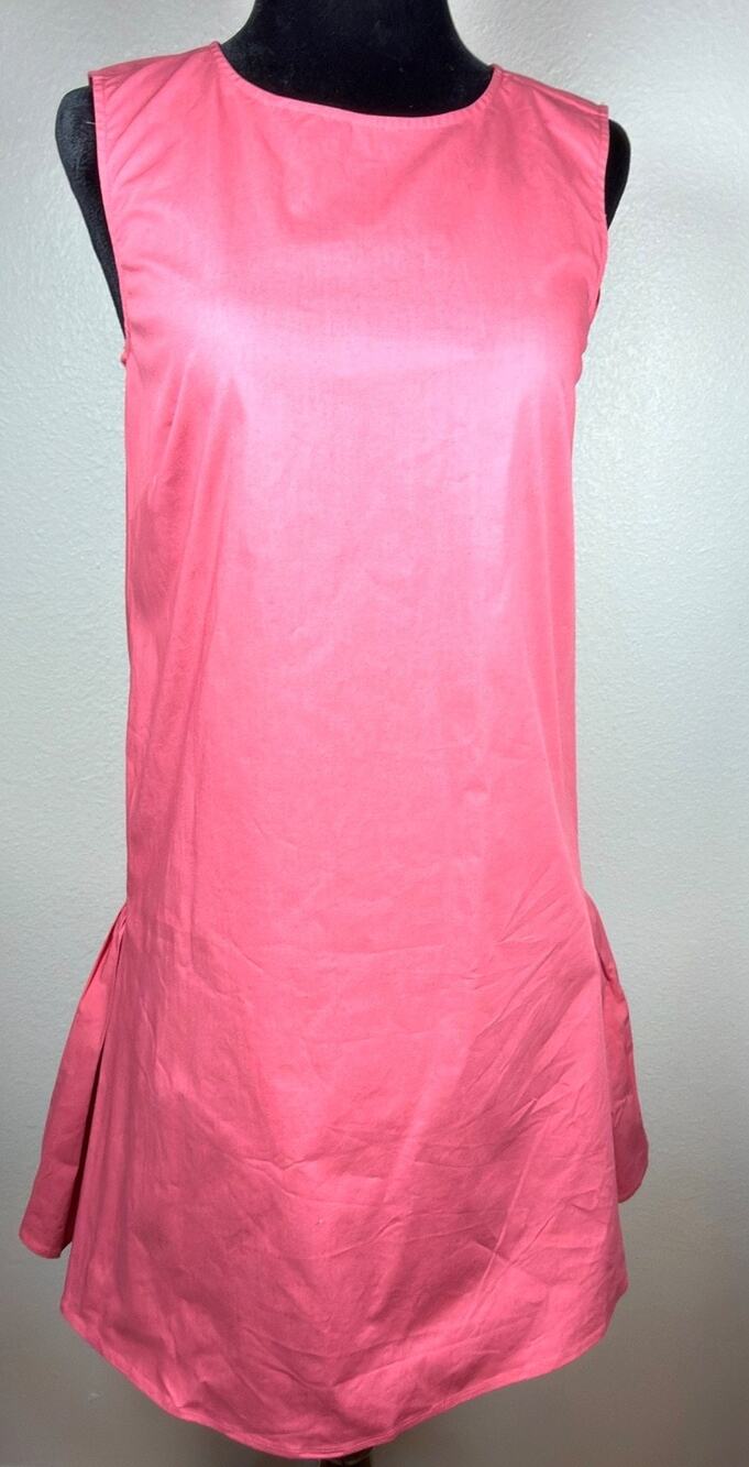 NWT RED Valentino Drop Waist Ruffle Hem Mini Dress Raspberry Pink Lampone US-00